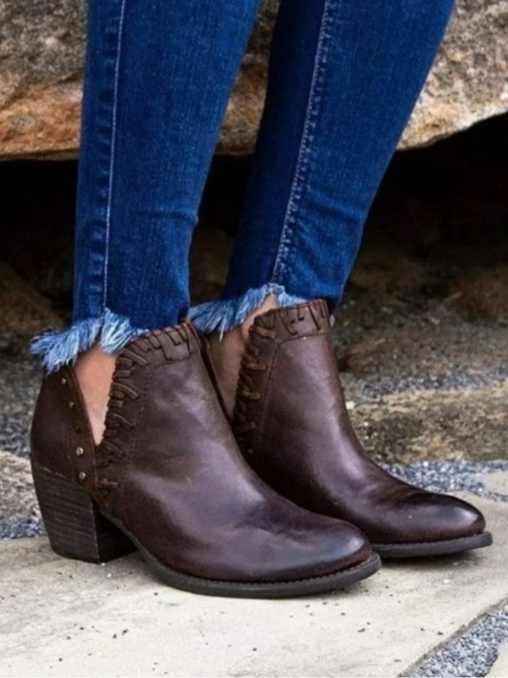 OTBT Santa Fe Bootie Coffeebean Brown Leather Size 8.5